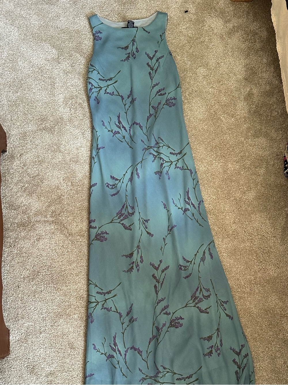 Vintage 90s/Y2K Floral Maxi Dress w/ Chiffon Overlay